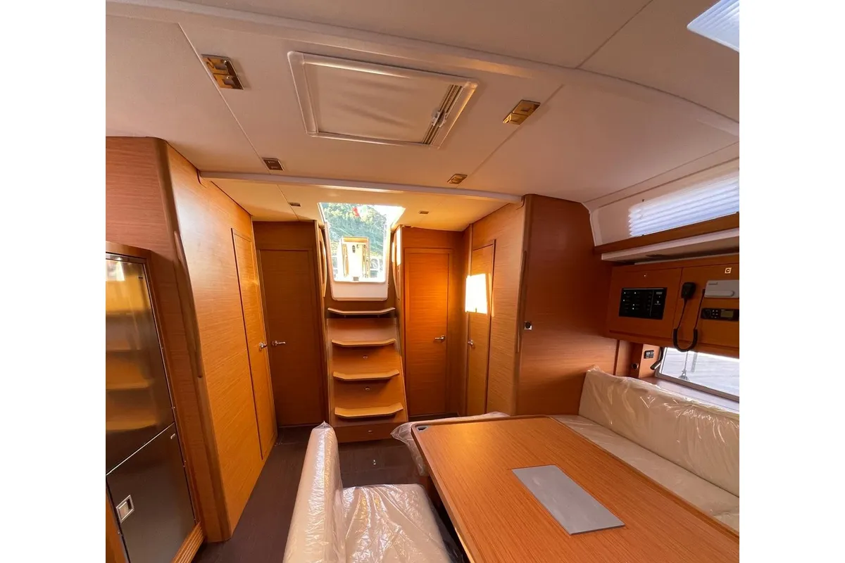 Salon of Egusa, a Dufour 470 sailboat at Cagliari, Italy