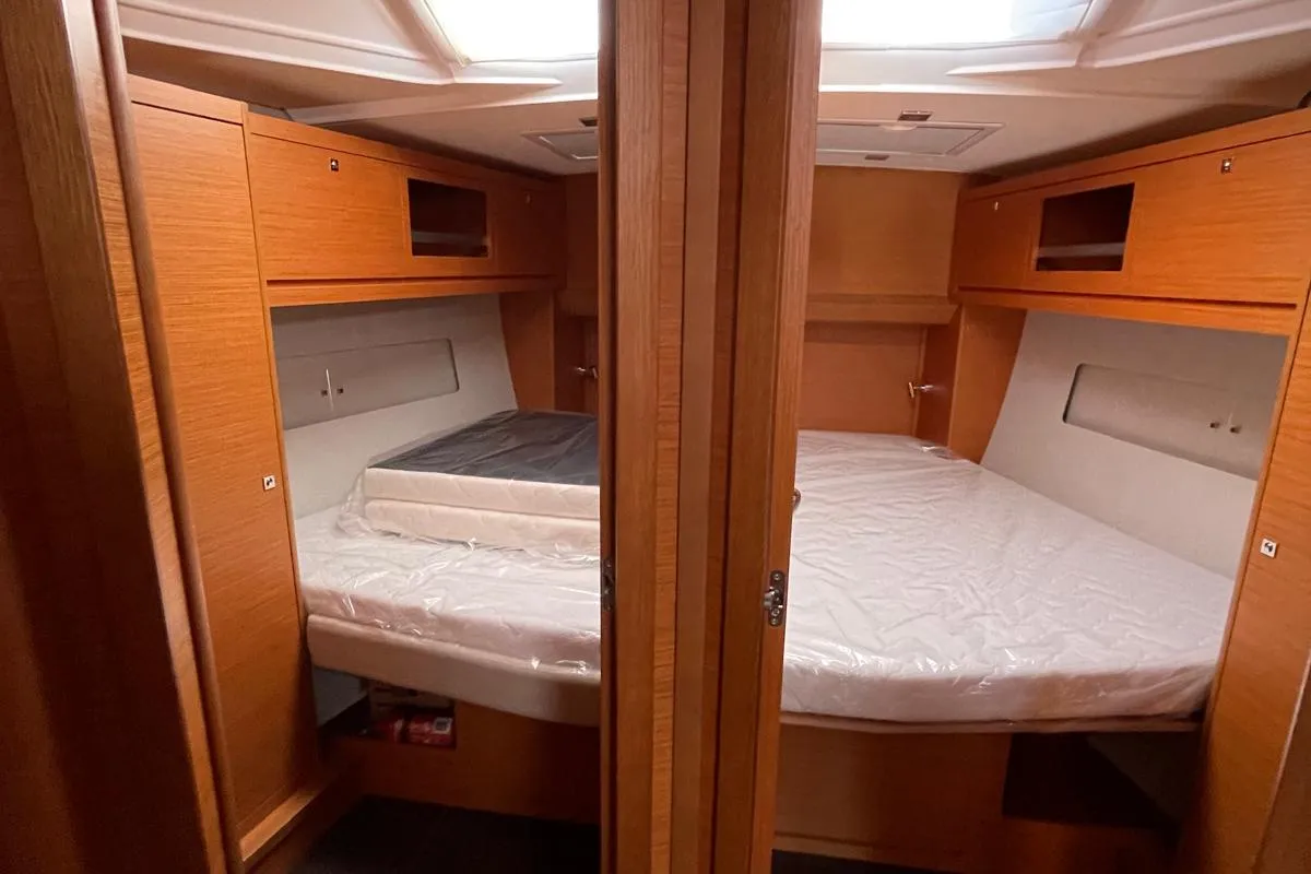 Cabin on Egusa, a Dufour 470 sailboat at Cagliari, Italy