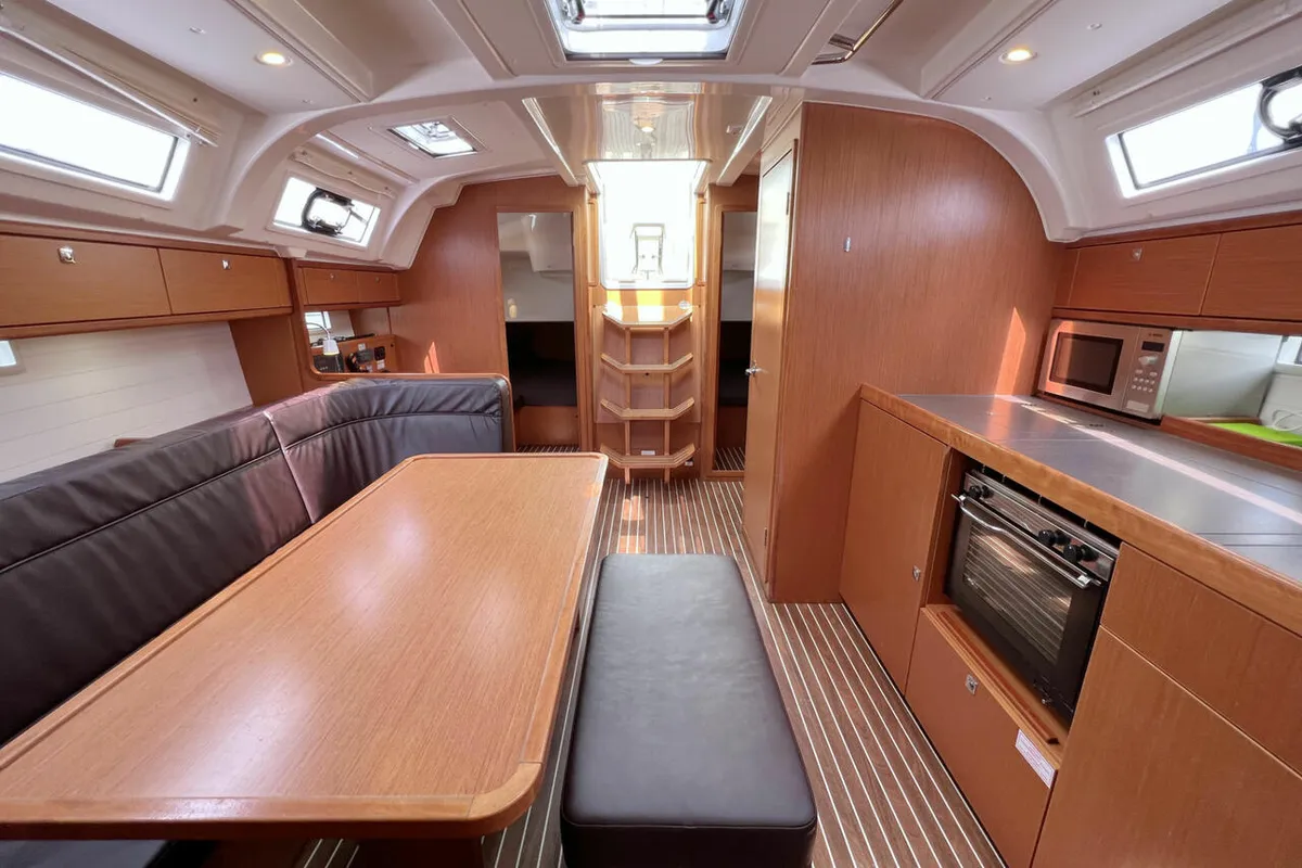 Salon of Pepper, a Bavaria Cruiser 41 sailboat at Barth, Germany