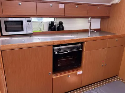 Galley of Pepper, a Bavaria Cruiser 41 sailboat at Barth, Germany