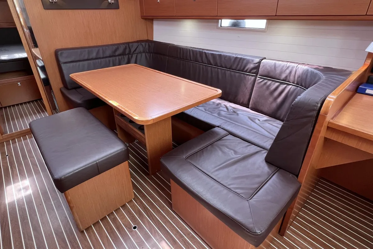 Salon of Aquila, a Bavaria Cruiser 41 sailboat at Heiligenhafen, Germany