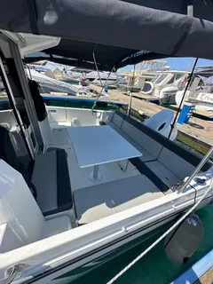 Deck of Klapa, a Jeanneau Merry Fisher 795 motorboat at Municipality of Novigrad, Croatia