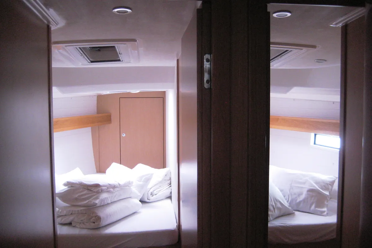 Cabin on Six, a Bavaria Cruiser 51 sailboat at Tonnarella, Italy
