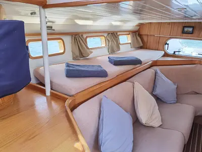 Cabin on Sargantal Zulu, a Alubat Yachts Cigale 16 sailboat at Port d'Andratx, Spain