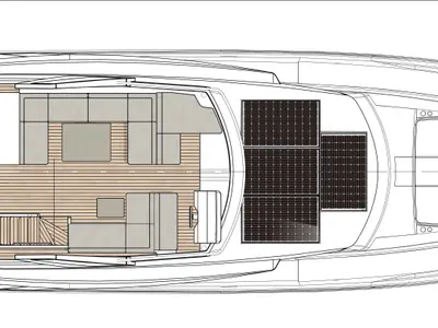 Deck of Seven Seas, a Greenline 58 Fly motor yacht at Pirovac, Croatia