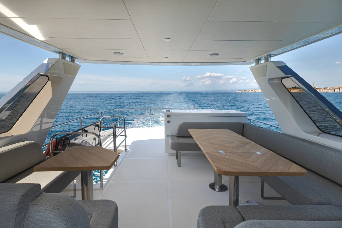 Galley of Seven Seas, a Greenline 58 Fly motor yacht at Pirovac, Croatia