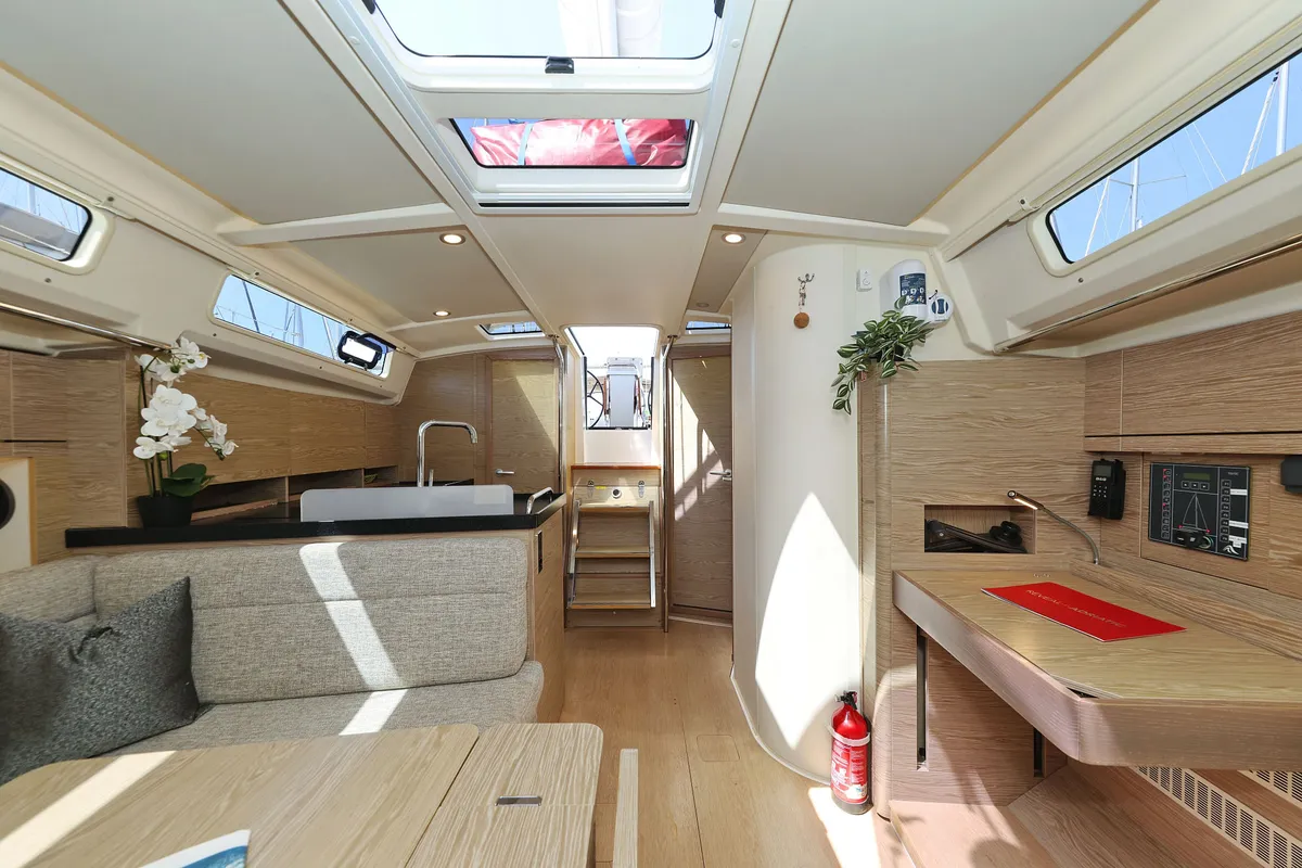 Salon of Brukus, a Hanse 388 sailboat at Grad Biograd na Moru, Croatia