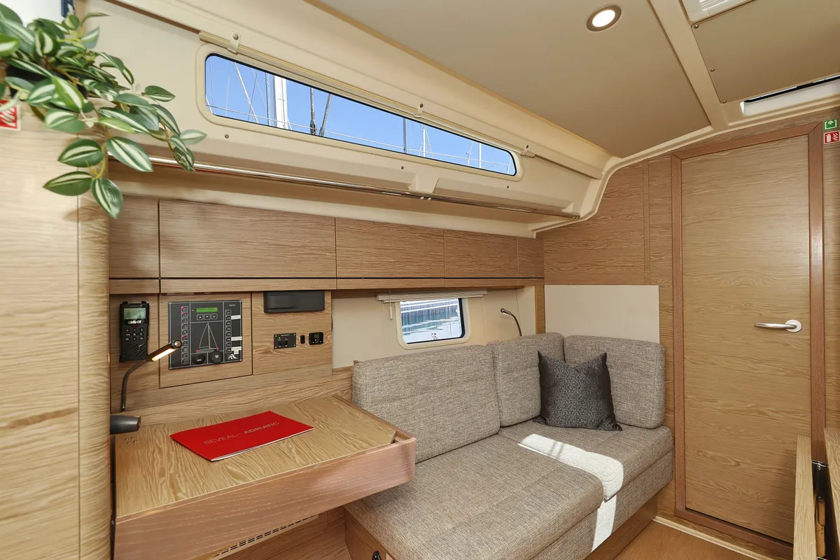 Salon of Brukus, a Hanse 388 sailboat at Grad Biograd na Moru, Croatia