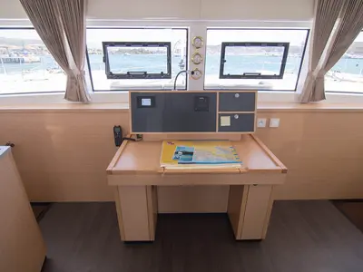 Cabin on El Presidente, a Lagoon 52 F catamaran at Palma de Mallorca, Spain