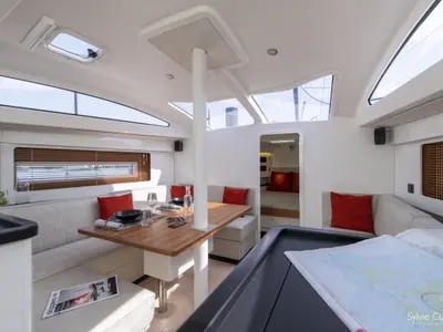 Salon of Heol Braz, a RM 1180 sailboat at Marseille, France