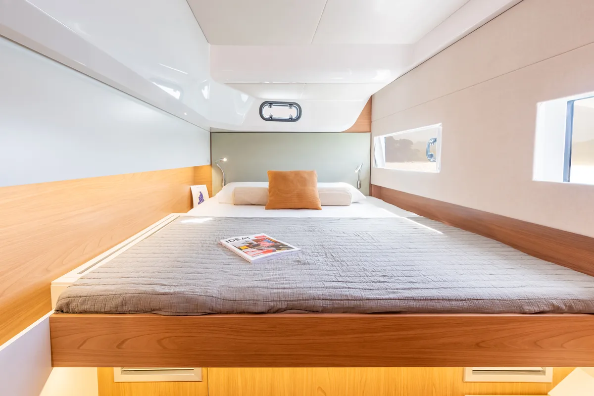 Cabin on Gaja, a Bali Catsmart OW catamaran at Grad Šibenik, Croatia