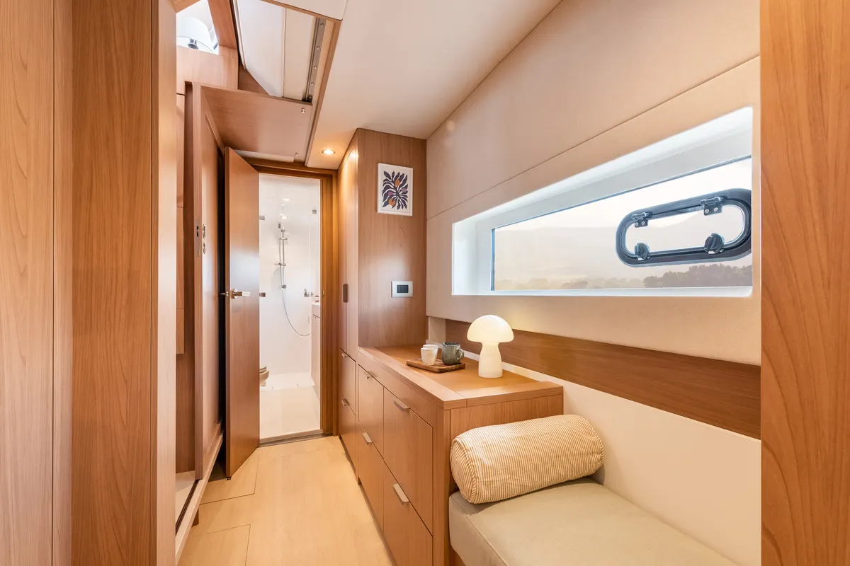 Cabin on Gaja, a Bali Catsmart OW catamaran at Grad Šibenik, Croatia