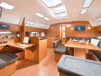 Salon of Veloce, a Bavaria Cruiser 50 sailboat at Sukošan, Croatia