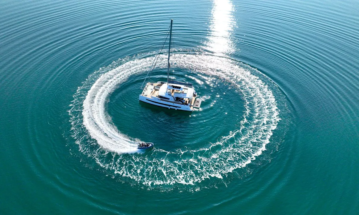 Mastermind, a Bali 5.4 - 5 + 2 cab catamaran at Ibiza, Spain