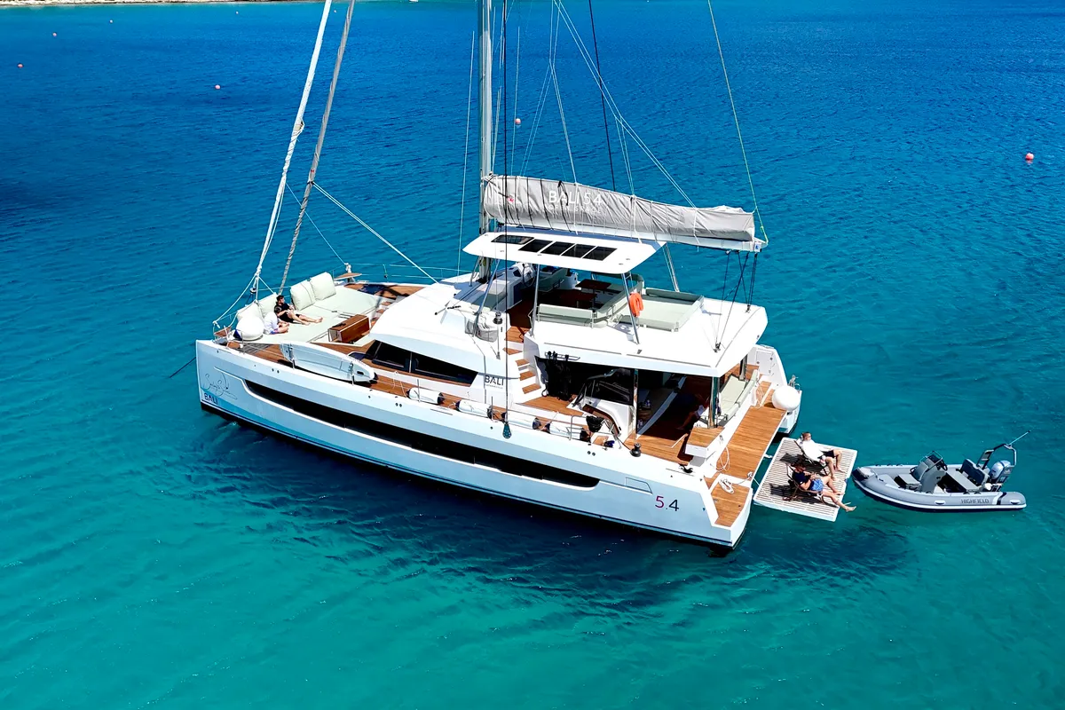 Mastermind, a Bali 5.4 - 5 + 2 cab catamaran at Ibiza, Spain