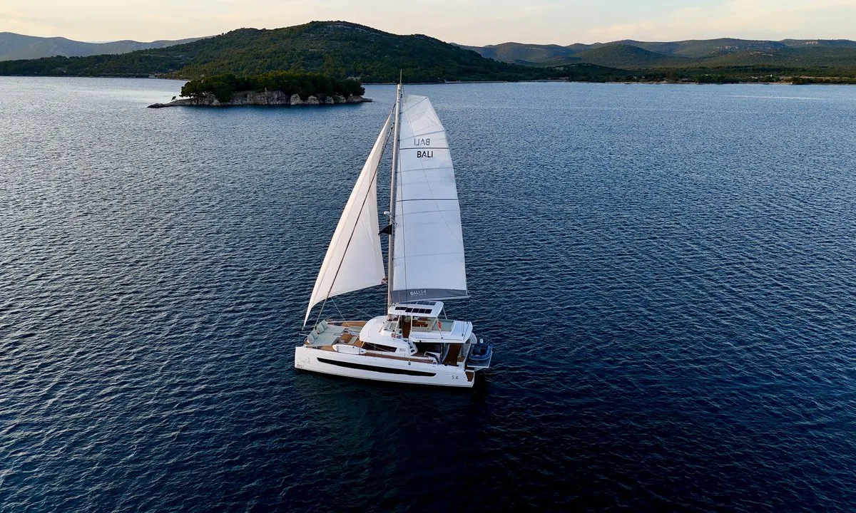 Mastermind, a Bali 5.4 - 5 + 2 cab catamaran at Ibiza, Spain