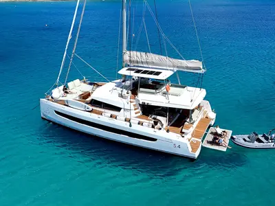 Mastermind, a Bali 5.4 - 5 + 2 cab catamaran at Ibiza, Spain