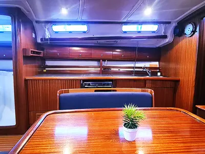 Salon of Gin, a Bavaria 44 sailboat at Punat, Croatia