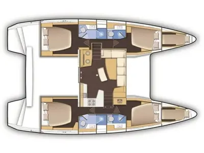 Floor plan of ANNA, a Lagoon 46 catamaran at Municipal Unit of Nea Peramos, Greece
