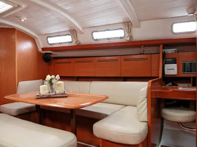Salon of Hermes, a Beneteau Cyclades 43.4 sailboat at Preveza, Greece