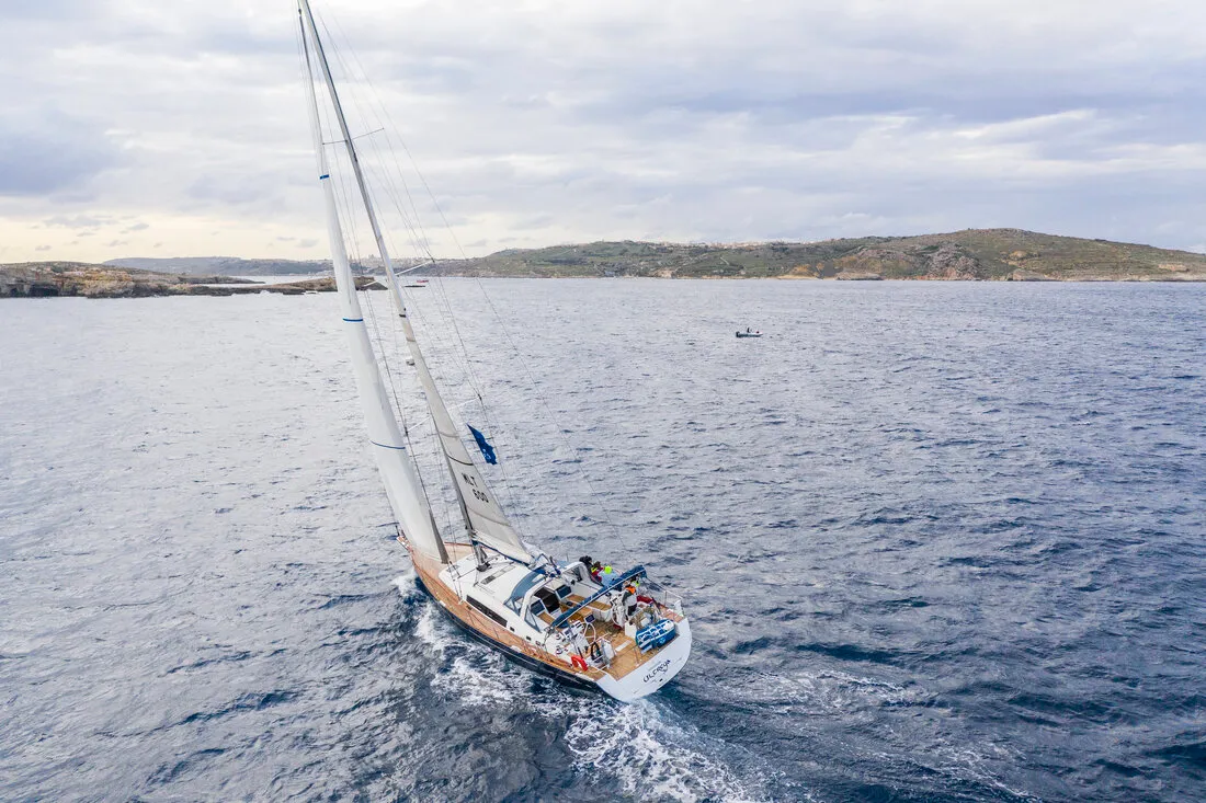 Exterior view of Ultreya, a Beneteau Oceanis 60 sailboat at Municipal Unit of Lefkada, Greece