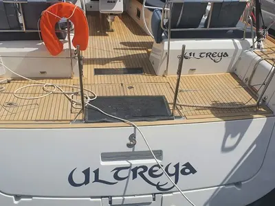Deck of Ultreya, a Beneteau Oceanis 60 sailboat at Municipal Unit of Lefkada, Greece