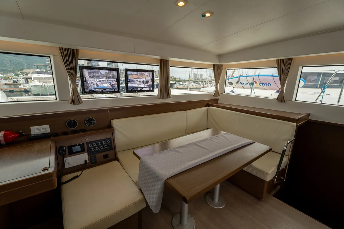 Salon of Mascalzone Lametino, a Lagoon 40 catamaran at Salerno, Italy