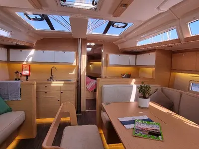 Salon of Lucie, a Dufour 430 sailboat at Vallauris, France