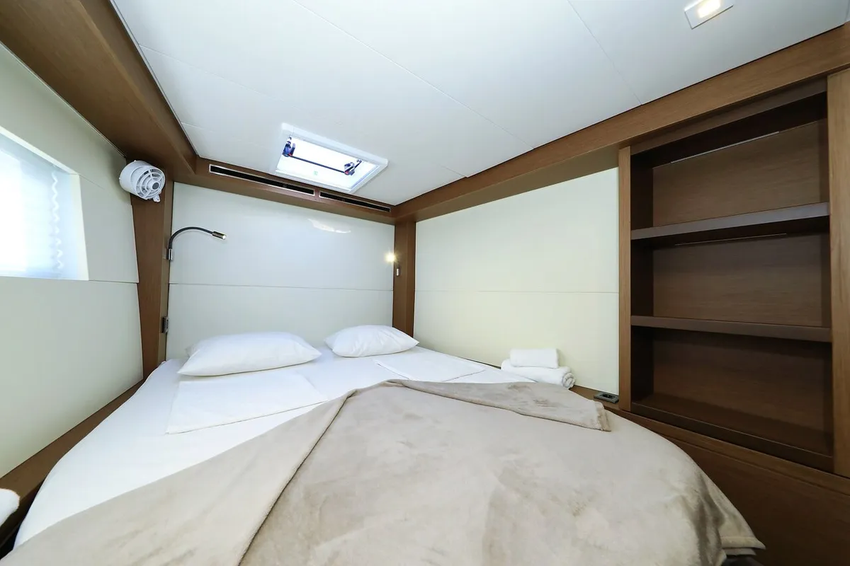 Cabin on Ragnar, a Lagoon 50 OW catamaran at Sukošan, Croatia