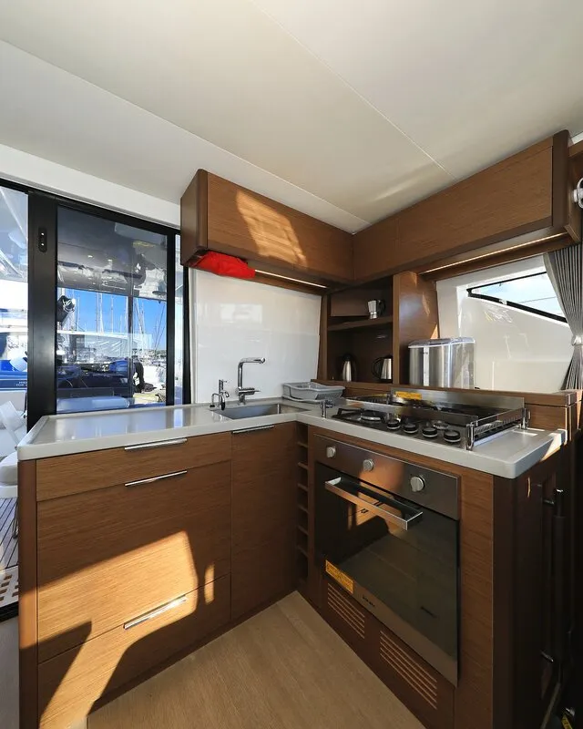 Galley of Ragnar, a Lagoon 50 OW catamaran at Sukošan, Croatia