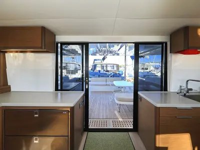 Galley of Ragnar, a Lagoon 50 OW catamaran at Sukošan, Croatia
