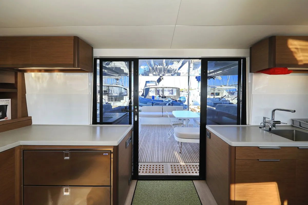 Galley of Ragnar, a Lagoon 50 OW catamaran at Sukošan, Croatia