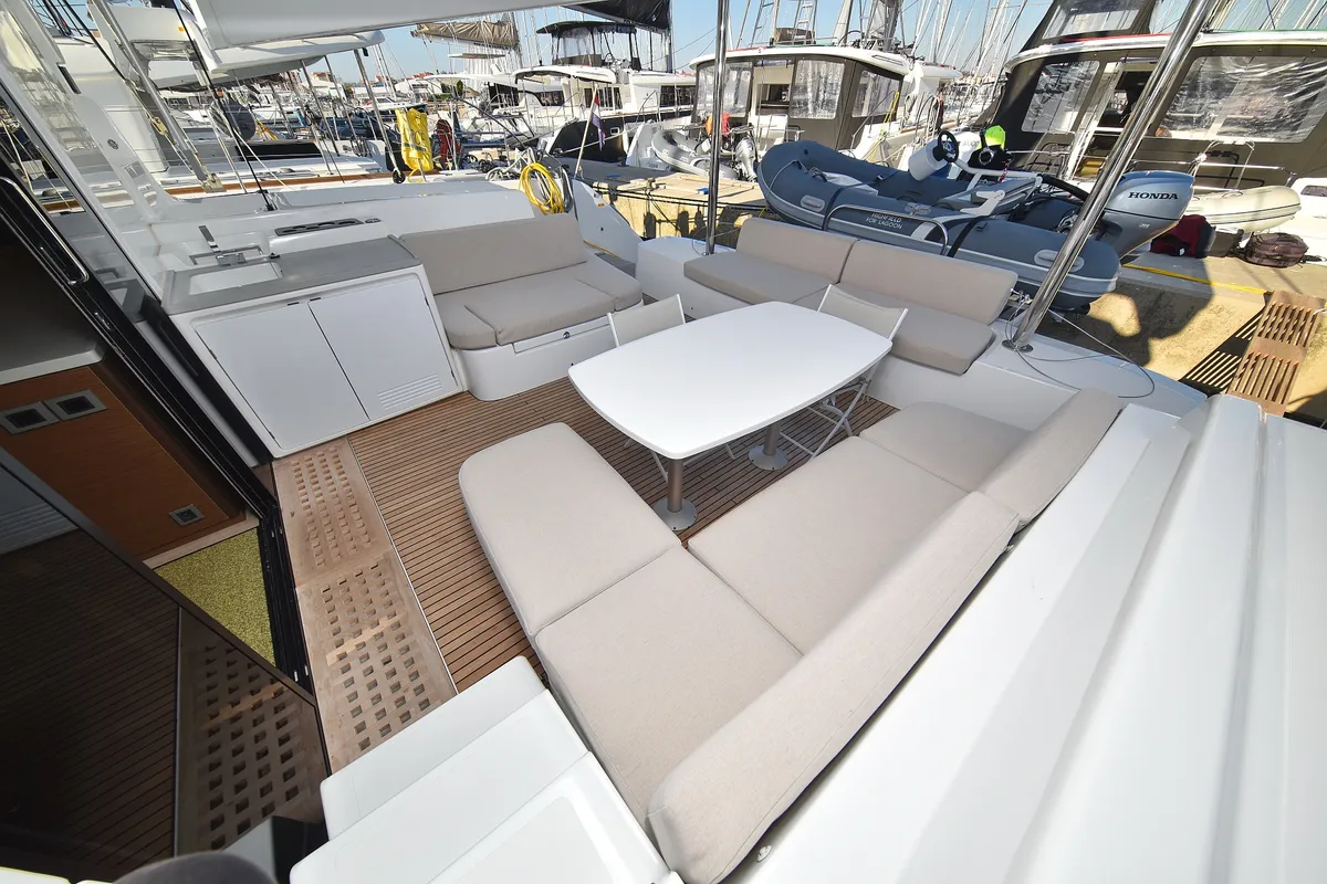 Salon of Ragnar, a Lagoon 50 OW catamaran at Sukošan, Croatia