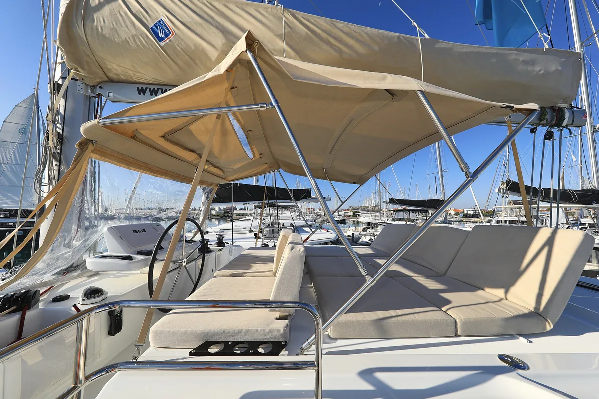Galley of Ragnar, a Lagoon 50 OW catamaran at Sukošan, Croatia