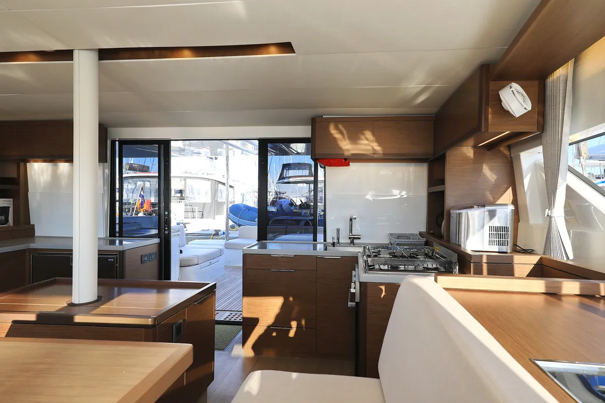 Galley of Ragnar, a Lagoon 50 OW catamaran at Sukošan, Croatia