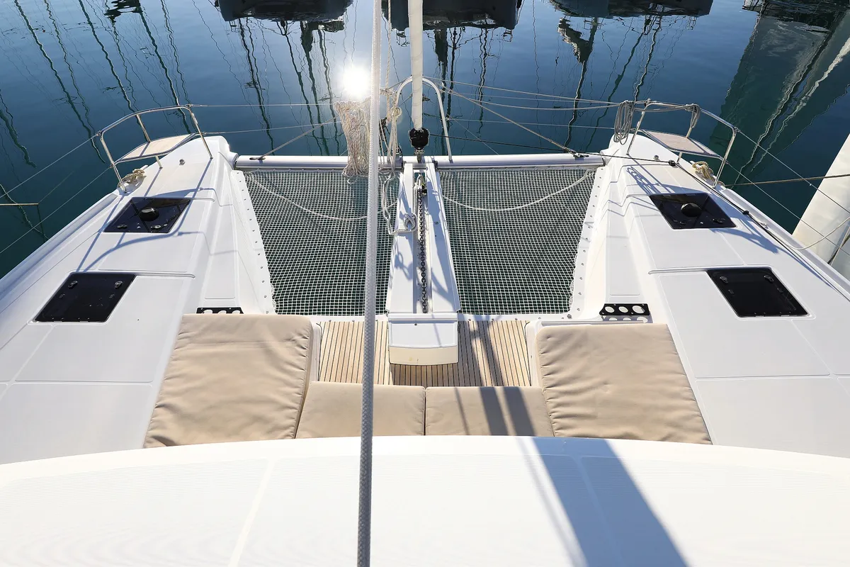 Exterior view of Ragnar, a Lagoon 50 OW catamaran at Sukošan, Croatia