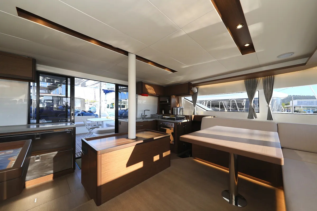 Galley of Ragnar, a Lagoon 50 OW catamaran at Sukošan, Croatia