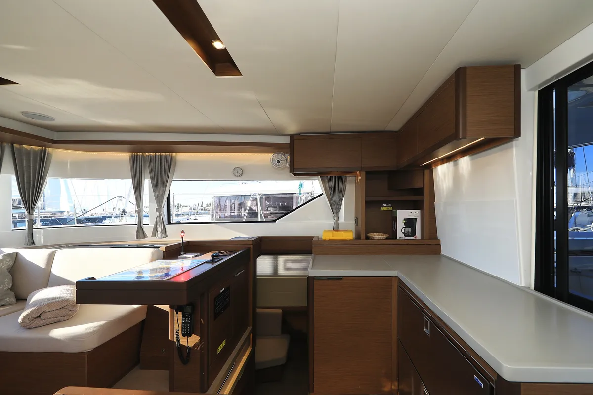 Galley of Ragnar, a Lagoon 50 OW catamaran at Sukošan, Croatia