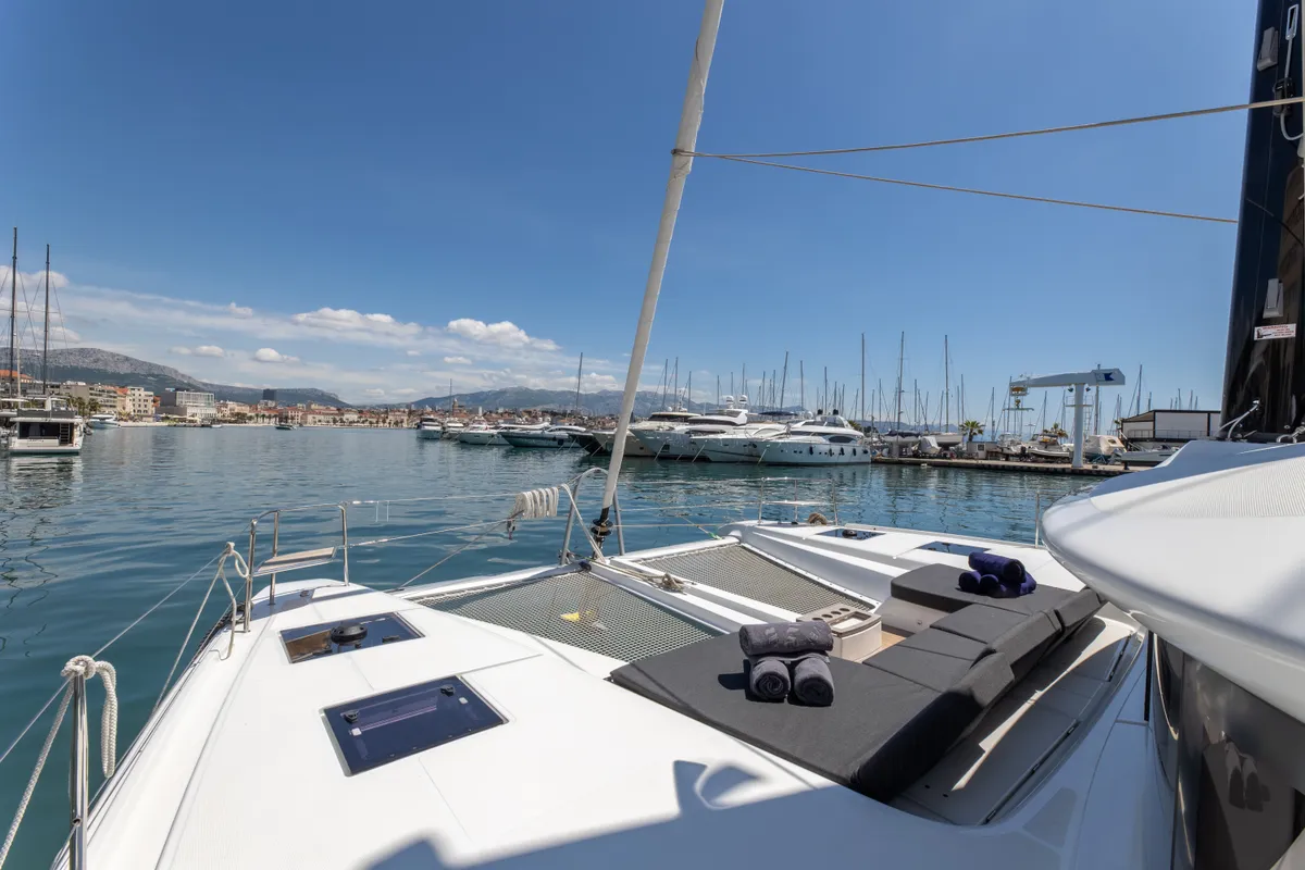 Deck of Negroni, a Lagoon 51 catamaran at Općina Rogoznica, Croatia