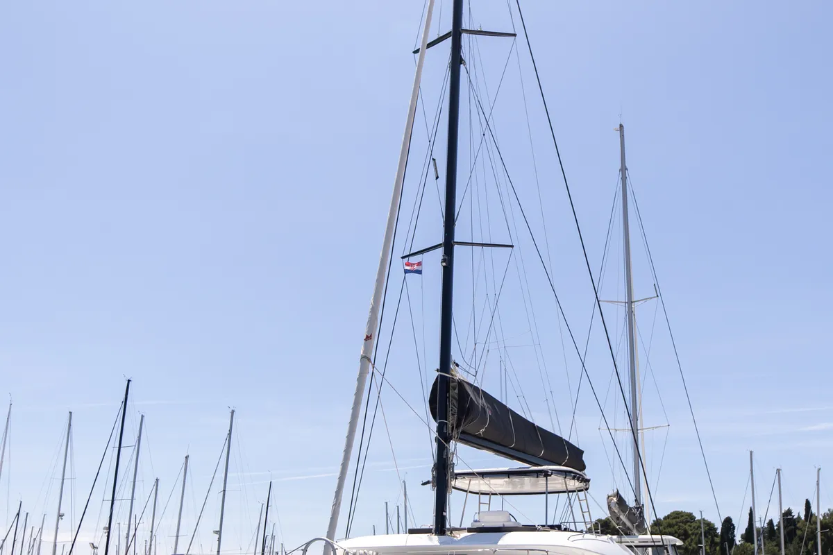 Exterior view of Negroni, a Lagoon 51 catamaran at Općina Rogoznica, Croatia