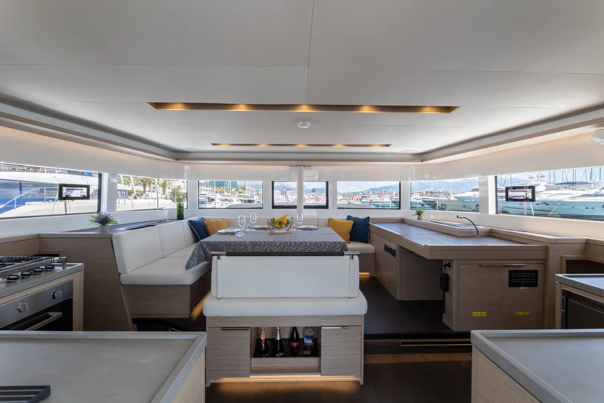 Salon of Negroni, a Lagoon 51 catamaran at Općina Rogoznica, Croatia