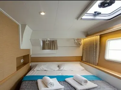 Cabin on Seaker, a Lagoon 400 S2 catamaran at Athens, Greece