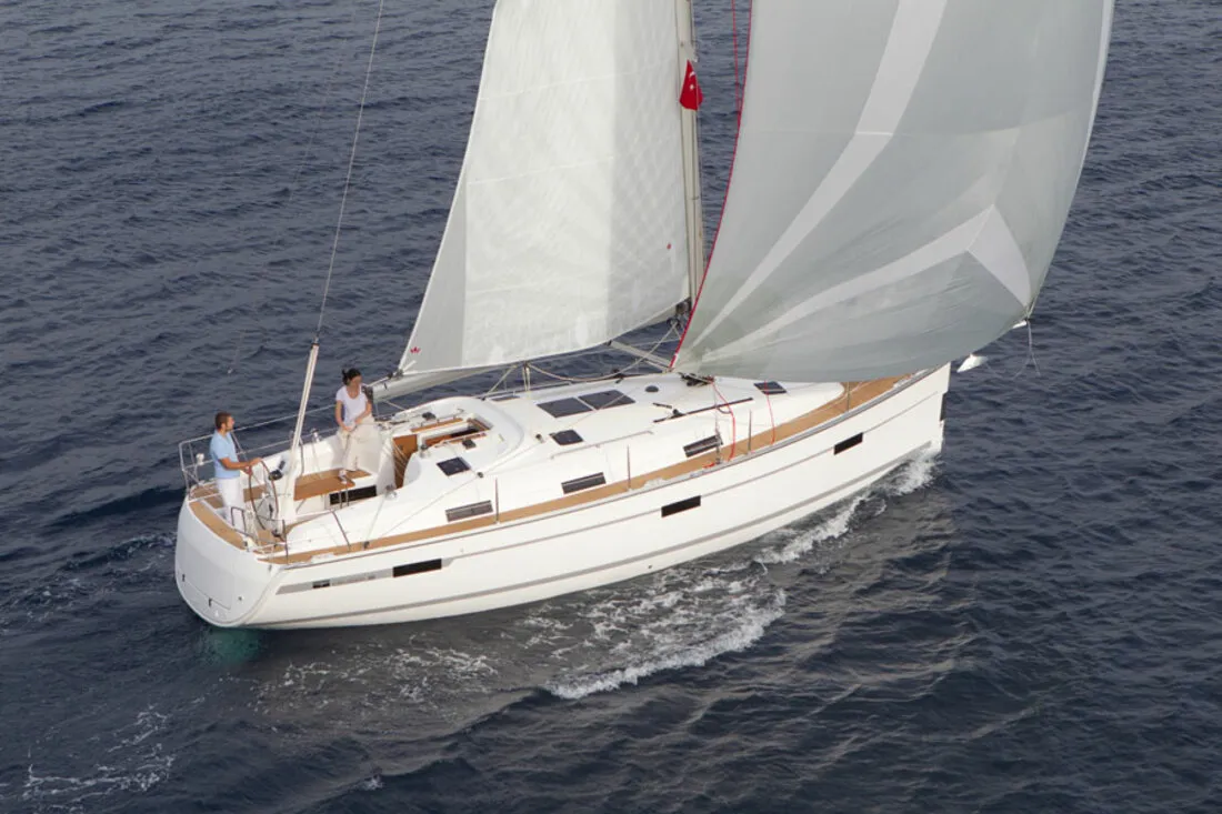 Exterior view of Sea Wolf, a Bavaria Cruiser 36 sailboat at Primošten, Croatia