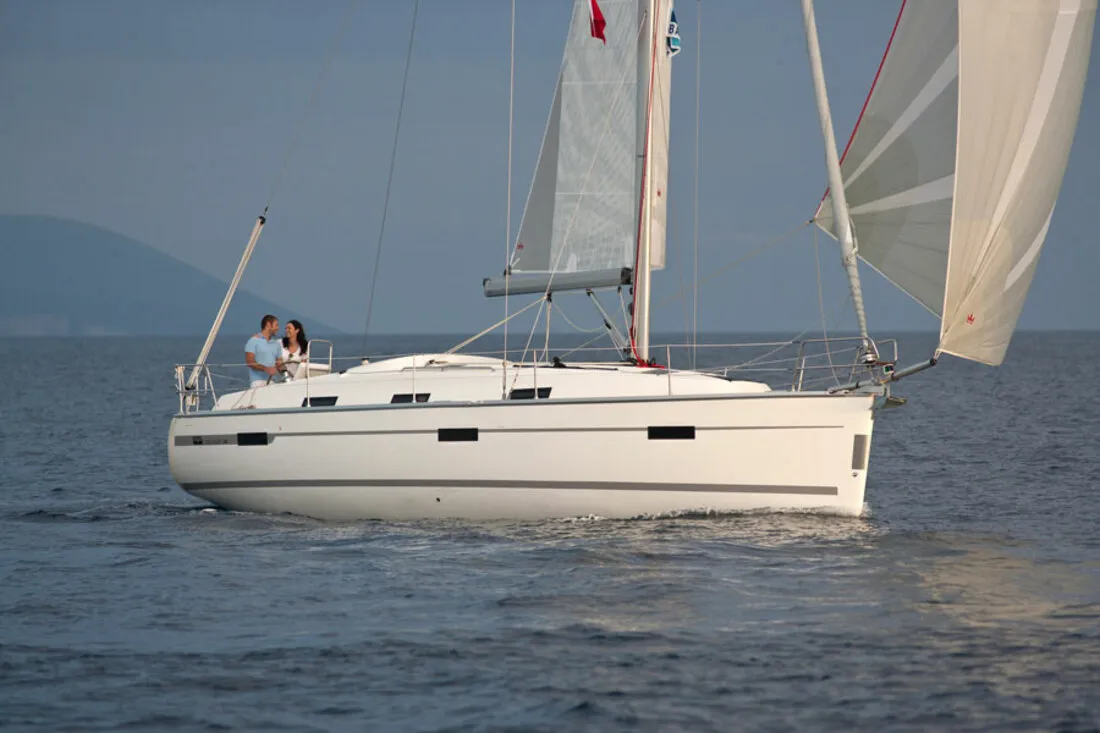Exterior view of Sea Wolf, a Bavaria Cruiser 36 sailboat at Primošten, Croatia