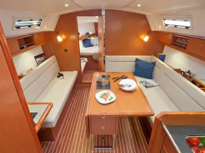 Salon of Sea Wolf, a Bavaria Cruiser 36 sailboat at Primošten, Croatia