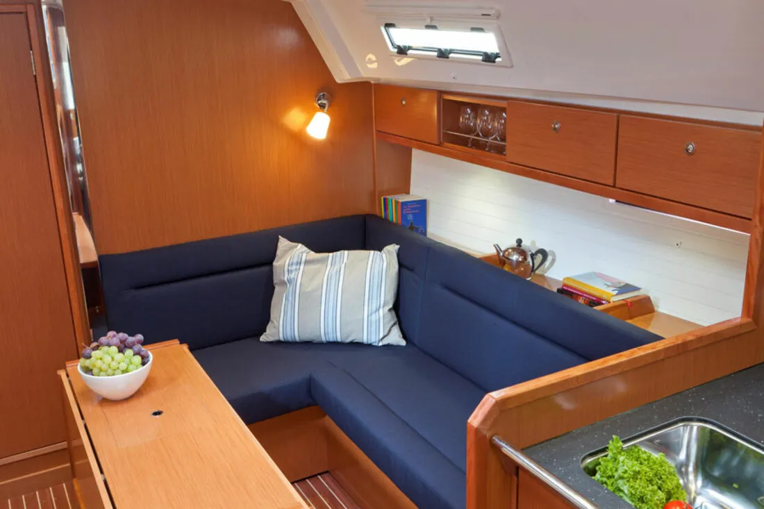 Salon of Sea Wolf, a Bavaria Cruiser 36 sailboat at Primošten, Croatia