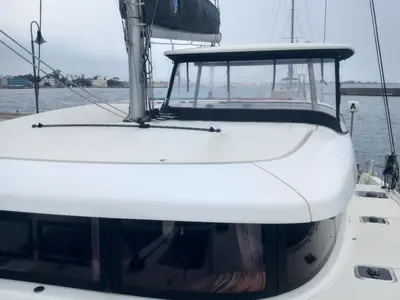 Deck of Neverland, a Lagoon 42 catamaran at Kos, Greece