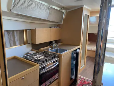 Galley of Lampo, a Beneteau Oceanis 38.1 sailboat at La Spezia, Italy