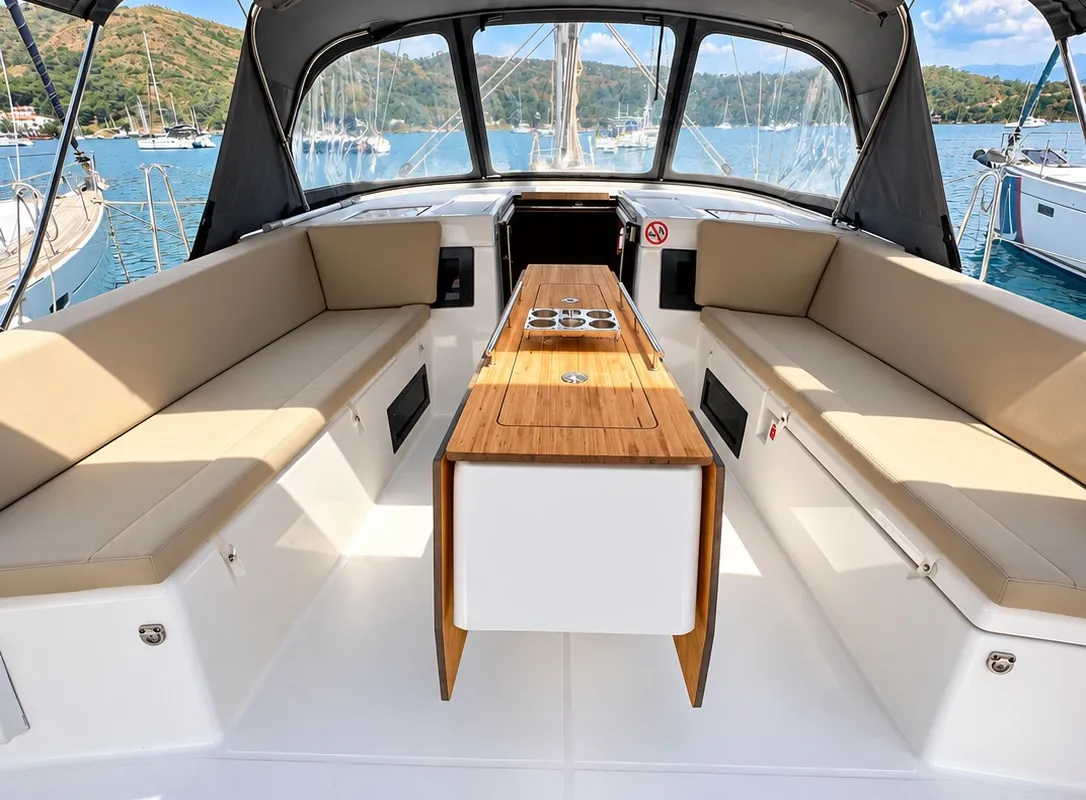 SÜHA BEY, a Dufour 470 sailboat at Marmaris, Turkey