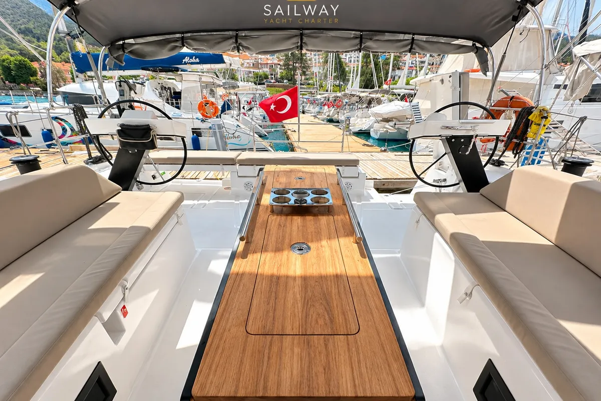 SÜHA BEY, a Dufour 470 sailboat at Marmaris, Turkey